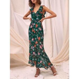 C/MEO Collective Elude Floral Green Midi Dress